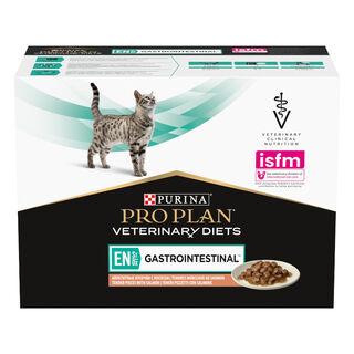 Pro Plan Veterinary Diets Feline Gastrointestinal Salmão em Molho saquetas para gatos - Multipack 10